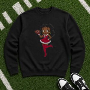 Black Betty Boop Santa Atlanta Falcons Christmas Football Fan T-Shirt