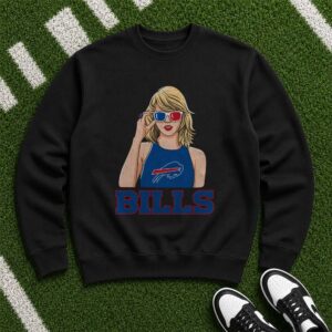 Blonde Girl Sunglasses Swiftie Women Buffalo Bills Fan T-Shirt