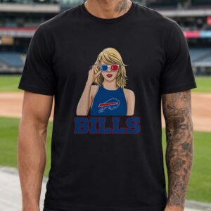 Blonde Girl Sunglasses Swiftie Women Buffalo Bills Fan T-Shirt