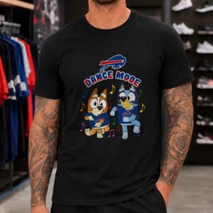 Bluey And Bingo Dance Mode Buffalo Bills Music Football Kids T-Shirt (1)