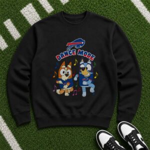 Bluey And Bingo Dance Mode Buffalo Bills Music Football Kids T-Shirt (1)