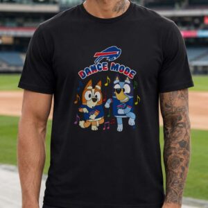 Bluey And Bingo Dance Mode Buffalo Bills Music Football Kids T-Shirt (1)