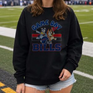 Bluey And Bingo Game Day Buffalo Bills Pennant Helmet Kids Football T-Shirt