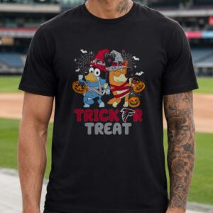 Bluey And Bingo Trick Or Treat Halloween Atlanta Falcons NFL T-Shirt