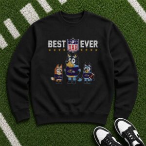 Bluey Bandit Best Dad Ever Ravens Fan Funny Father_s Day Baltimore Ravens NFL T-Shirt