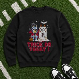 Bluey Bingo Trick Or Treat Atlanta Falcons Halloween Football Fan T-Shirt