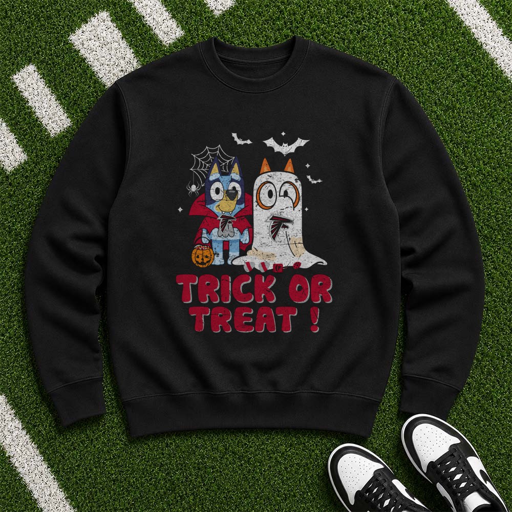 Bluey Bingo Trick Or Treat Atlanta Falcons Halloween Football Fan T-Shirt Bluey Bingo Trick Or Treat Atlanta Falcons Halloween Football Fan T-Shirt