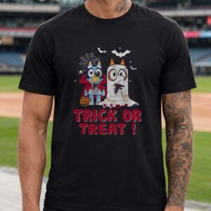 Bluey Bingo Trick Or Treat Atlanta Falcons Halloween Football Fan T-Shirt