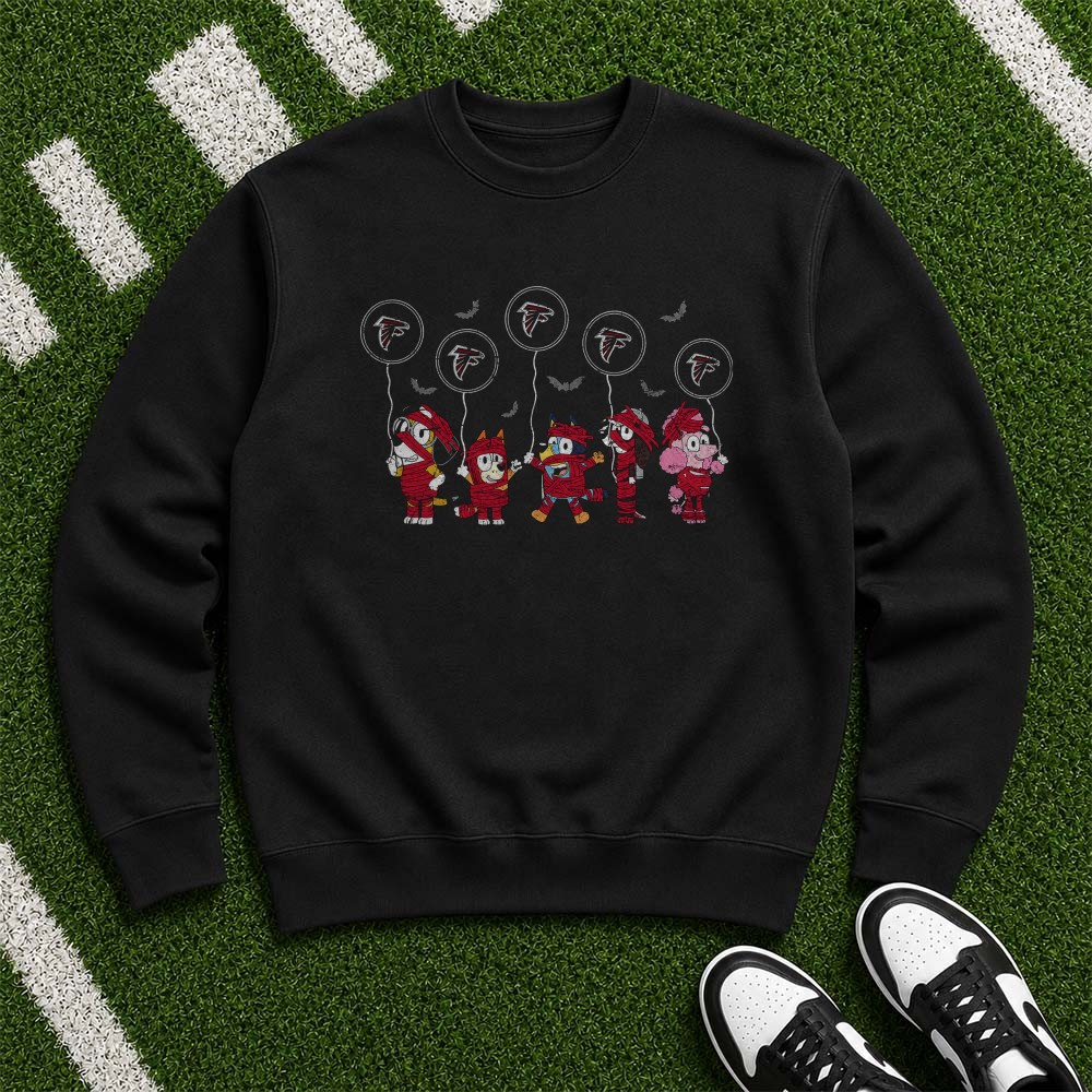 Bluey Characters Mummy Halloween Atlanta Falcons Football Fan T-Shirt Bluey Characters Mummy Halloween Atlanta Falcons Football Fan T-Shirt