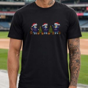 Bluey Christmas Santa Hat Baltimore Ravens Fan T-Shirt