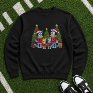 Bluey Family Christmas Atlanta Falcons NFL Football Fan T-Shirt