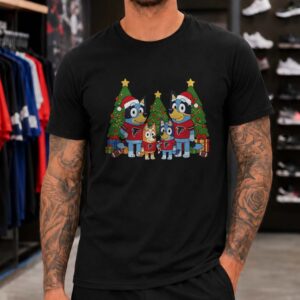 Bluey Family Christmas Atlanta Falcons NFL Football Fan T-Shirt
