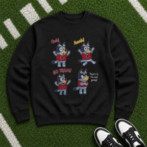 Bluey Funny Game Day Reactions Go Team Atlanta Falcons NFL T-Shirt