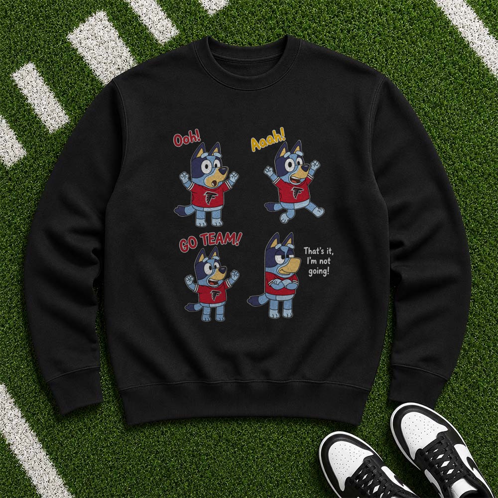Bluey Funny Game Day Reactions Go Team Atlanta Falcons NFL T-Shirt Bluey Funny Game Day Reactions Go Team Atlanta Falcons NFL T-Shirt