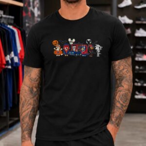Bluey Halloween Costume Party Jack Skellington Mickey Mouse Bills Fan Buffalo Bills NFL T-Shirt