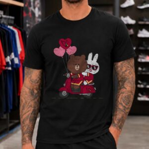 Brown And Cony Line Friends Arizona Cardinals Valentine_s Day T-Shirt