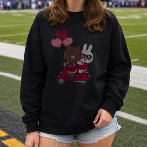 Brown And Cony Line Friends Arizona Cardinals Valentine_s Day T-Shirt