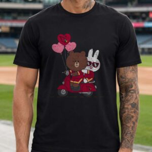 Brown And Cony Line Friends Arizona Cardinals Valentine_s Day T-Shirt