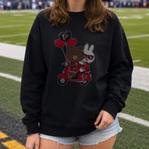 Brown Bear Cony Line Friends Atlanta Falcons Valentine’s Day Football Fan T-Shirt