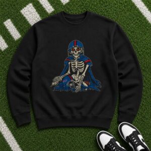 Buffalo Bills Skeleton Cape Halloween Football Badass Supporter T-Shirt