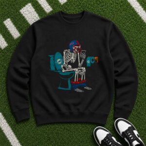 Buffalo Bills Skeleton Miami Dolphins Sucks Toilet Paper Rivalry T-Shirt