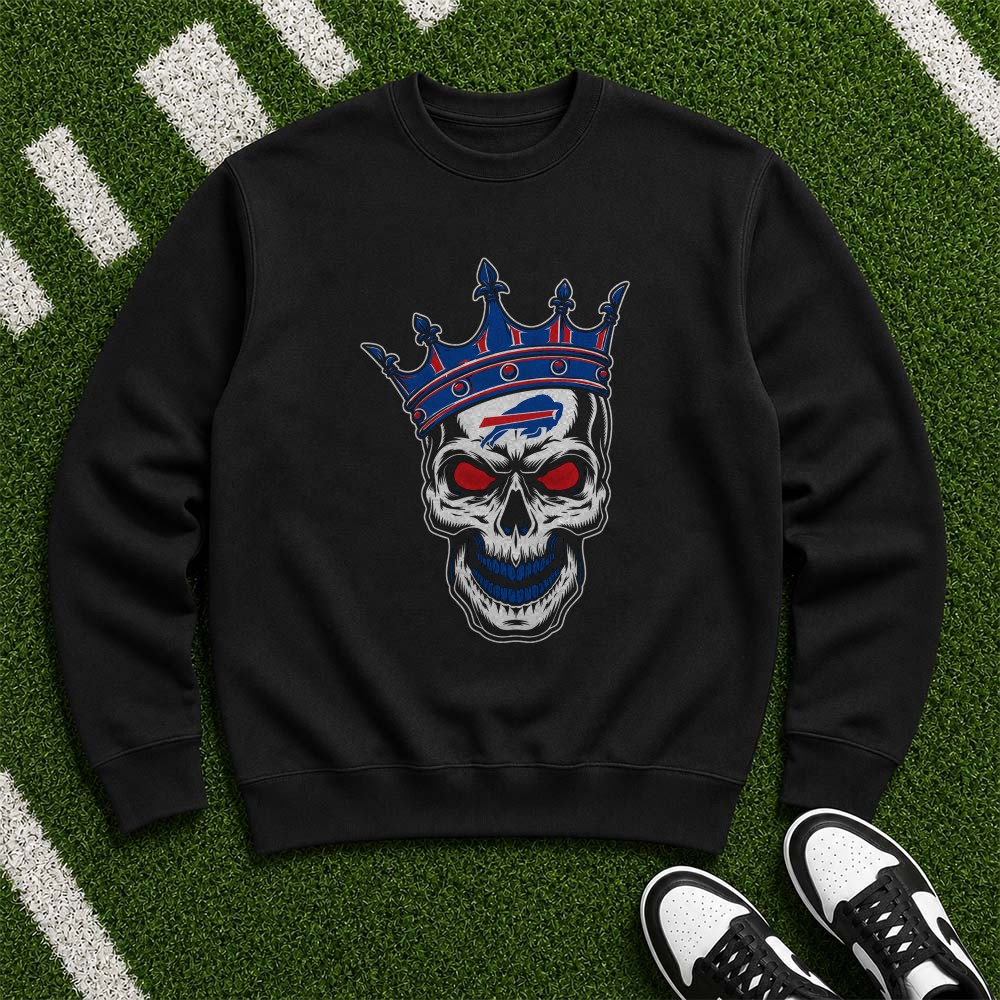 Buffalo Bills Skull King Crown Red Eyes Badass Loyal Football T-Shirt Buffalo Bills Skull King Crown Red Eyes Badass Loyal Football T-Shirt