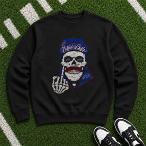 Buffalo Bills Skull Snapback Beard Middle Finger Badass Attitude T-Shirt
