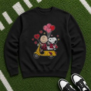Charlie Brown And Snoopy Arizona Cardinals Valentine_s Day T-Shirt
