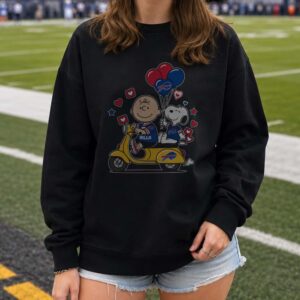 Charlie Brown Snoopy Scooter Valentine’s Day Couples Peanuts Bills Fan Buffalo Bills NFL T-Shirt