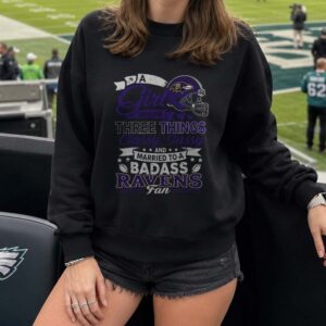 Classy Sassy And Married To A Badass Ravens Fan Women Baltimore Ravens T-Shirt