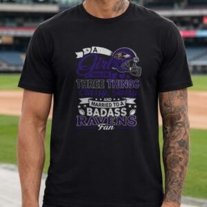 Classy Sassy And Married To A Badass Ravens Fan Women Baltimore Ravens T-Shirt