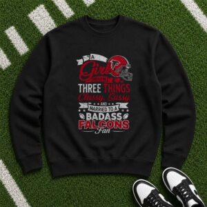 Classy Sassy Married To A Badass Falcons Fan Funny Wife Atlanta Falcons NFL T-Shirt