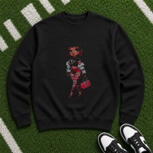 Cute Black Girl Atlanta Falcons Football Fan Women T-Shirt