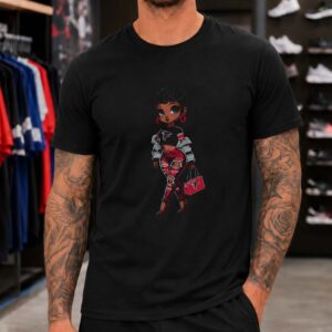 Cute Black Girl Atlanta Falcons Football Fan Women T-Shirt