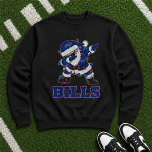 Dabbing Santa Christmas Lights Fan Buffalo Bills T-Shirt
