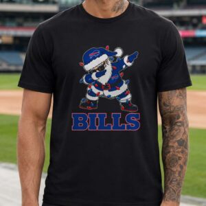Dabbing Santa Christmas Lights Fan Buffalo Bills T-Shirt