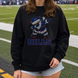 Dabbing Santa Christmas Lights Fan Buffalo Bills T-Shirt