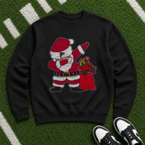 Dabbing Santa Claus Christmas Gifts Funny Atlanta Falcons NFL Fan T-Shirt