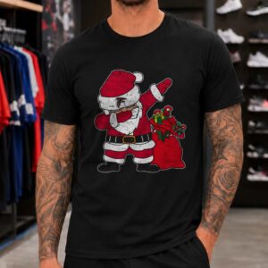 Dabbing Santa Claus Christmas Gifts Funny Atlanta Falcons NFL Fan T-Shirt