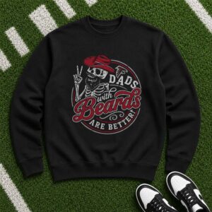 Dads With Beards Are Better Atlanta Falcons Skull Cowboy Father's Day T-Shirt