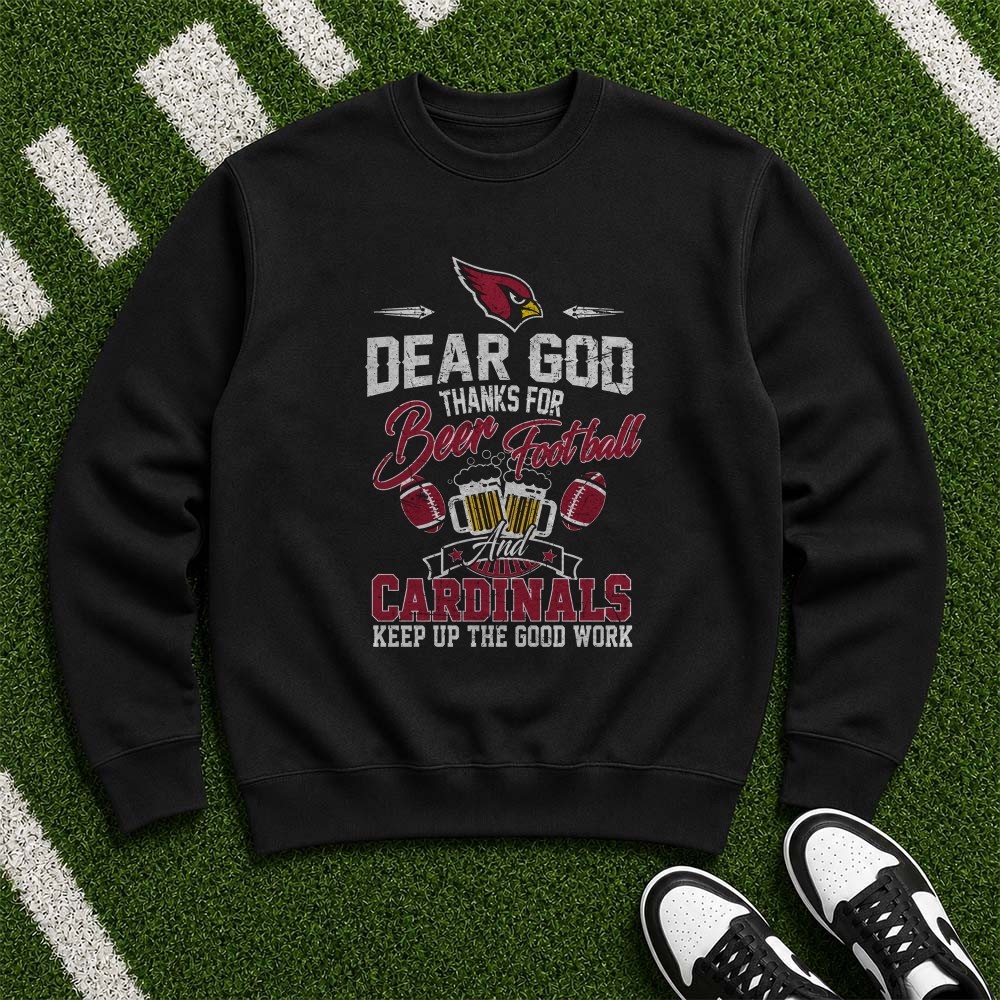 Dear God Thanks For Beer Football And Cardinals Christian Beer Lover Arizona Cardinals NFL T-Shirt Dear God Thanks For Beer Football And Cardinals Christian Beer Lover Arizona Cardinals NFL T-Shirt