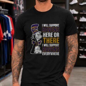 Dr. Seuss Cat In The Hat Baltimore Ravens Loyal Supporter Funny T-Shirt
