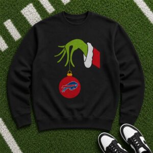 Dr. Seuss Grinch Hand Christmas Ornament Buffalo Bills Fan T-Shirt