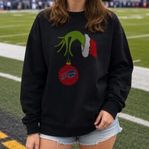 Dr. Seuss Grinch Hand Christmas Ornament Buffalo Bills Fan T-Shirt