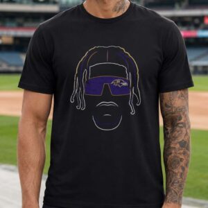 Dreadlocks African American Man Ravens Sunglasses Baltimore Ravens Fan T-Shirt