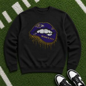 Dripping Lips Women Baltimore Ravens Fan T-Shirt