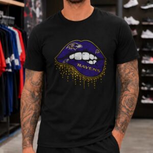 Dripping Lips Women Baltimore Ravens Fan T-Shirt