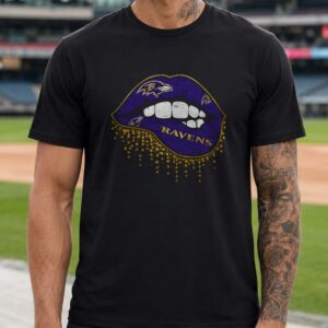 Dripping Lips Women Baltimore Ravens Fan T-Shirt