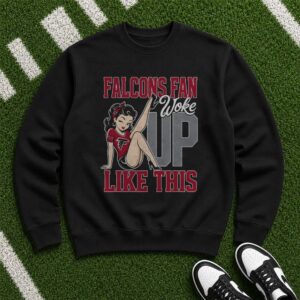 Falcons Fan Woke Up Like This Retro Pin Up Girl Women Atlanta Falcons NFL T-Shirt