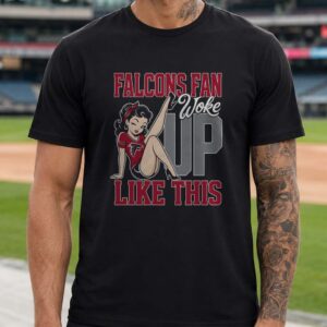 Falcons Fan Woke Up Like This Retro Pin Up Girl Women Atlanta Falcons NFL T-Shirt